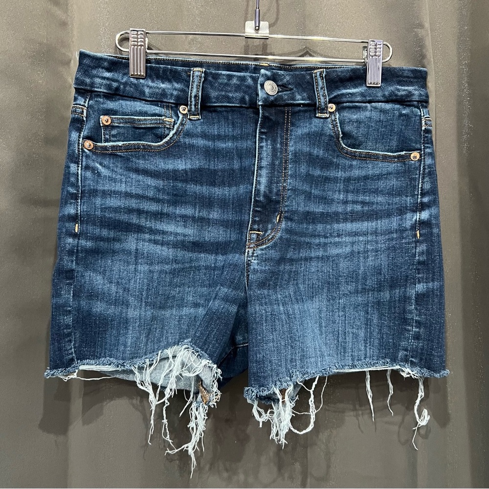 Denim Frayed Hem Women's Shorts